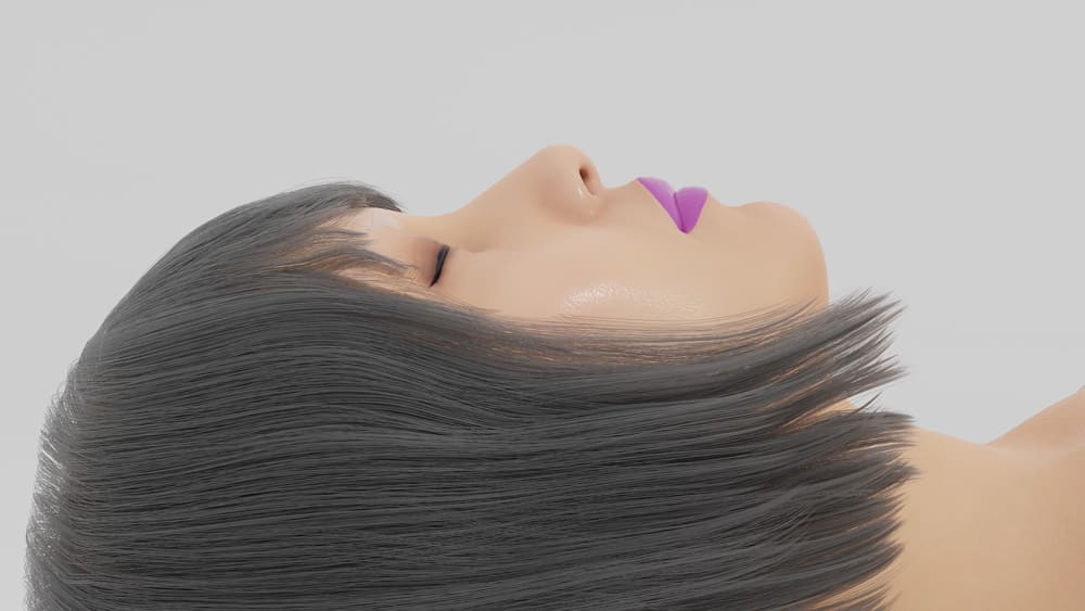 A digital render of a face.