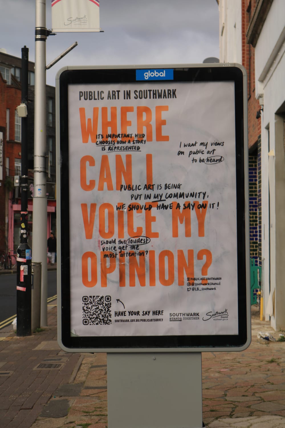 Poster designed by UAL graduates Ines Segadaes, Carolyn Cheng and Kyle Rodrigues for Southwark Council
