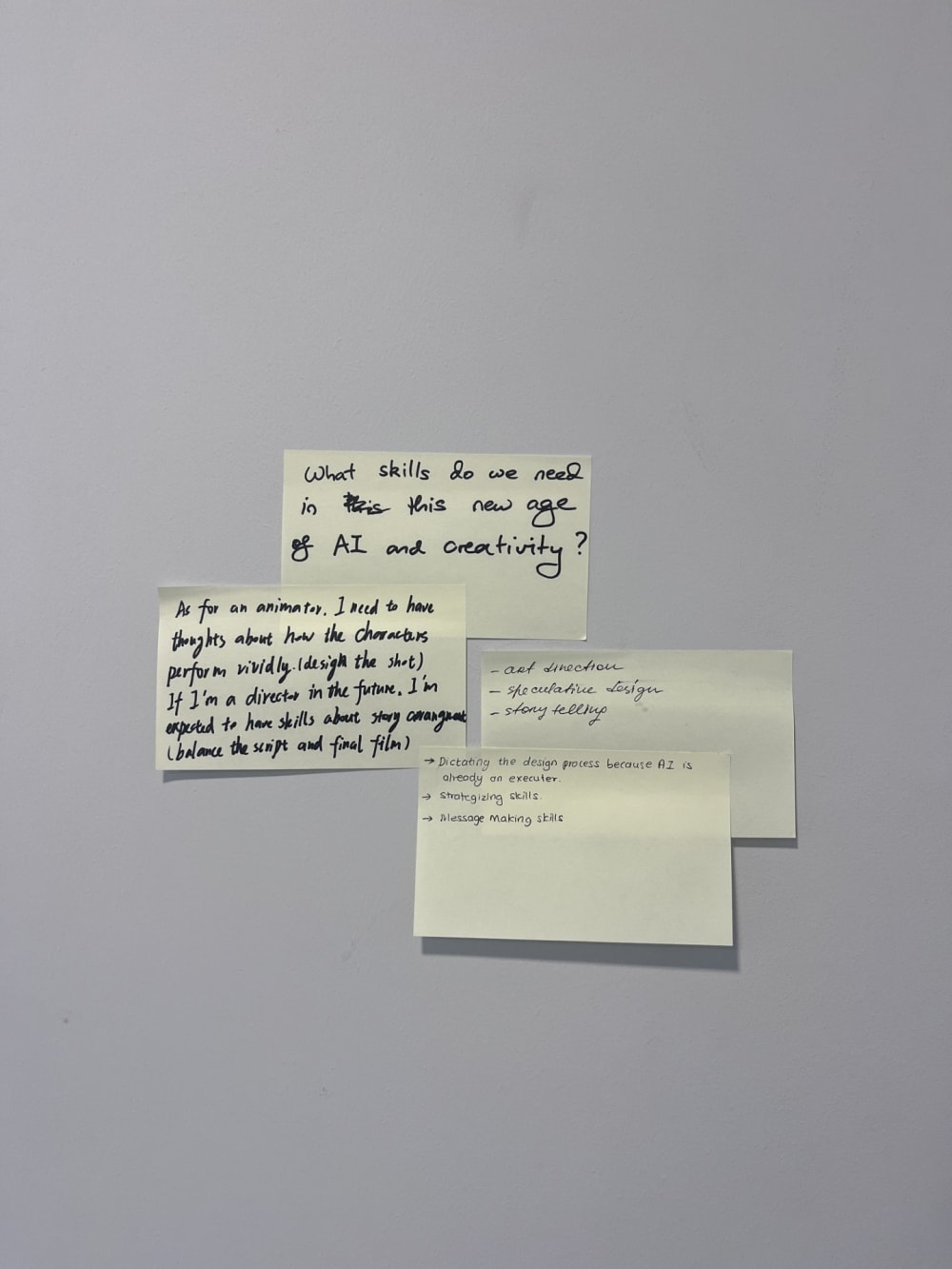 Postgraduates discussing the role and effects of AI in the creative sector