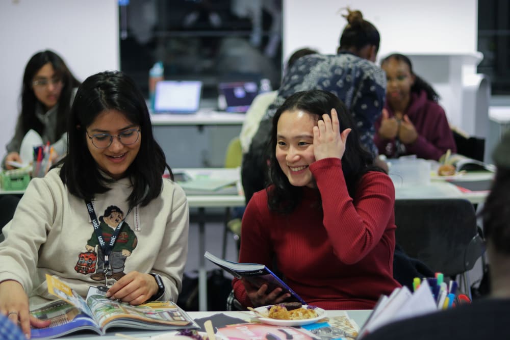 Images for a Connect To Meet Up workshop hosted by founder of Run The Check and UAL graduate, Montana Hall.