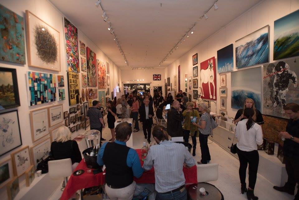 Photo of people visiting an exhibition