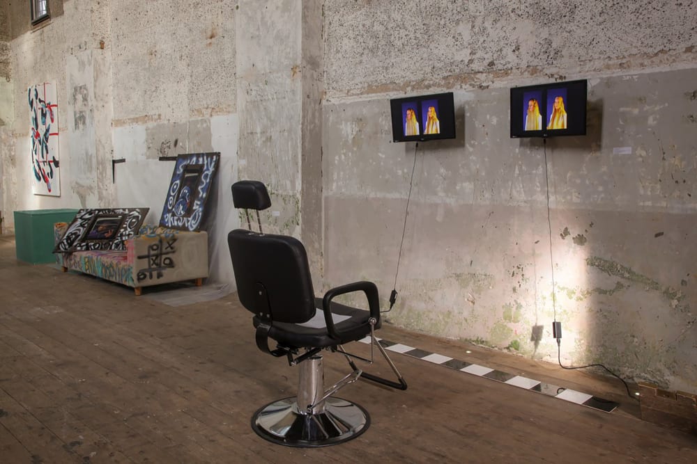 Gallery Installation of a hair dressers set up 