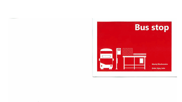 a photo book flicking through showcasing images of bus stops across london