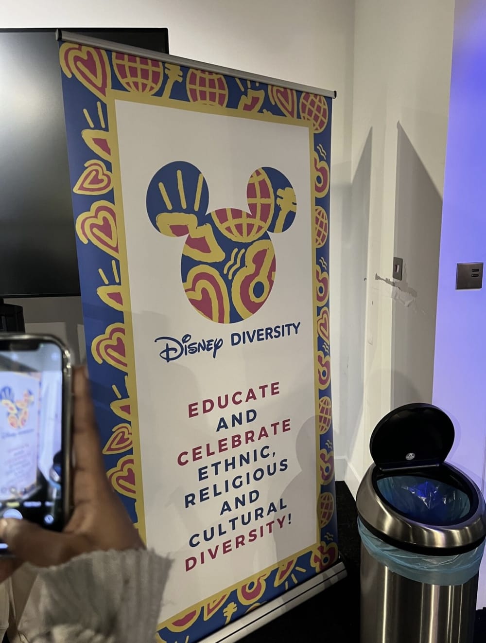 Roller banner advertising Disney Diversity activities and events.