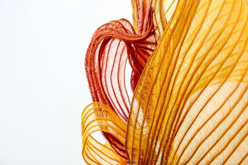 Abstract shot of yellow and orange textured materials