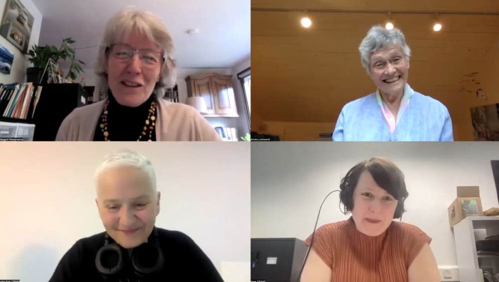 Screenshot from the online conversation between Annea Lockwood and Hildegard Westerkamp