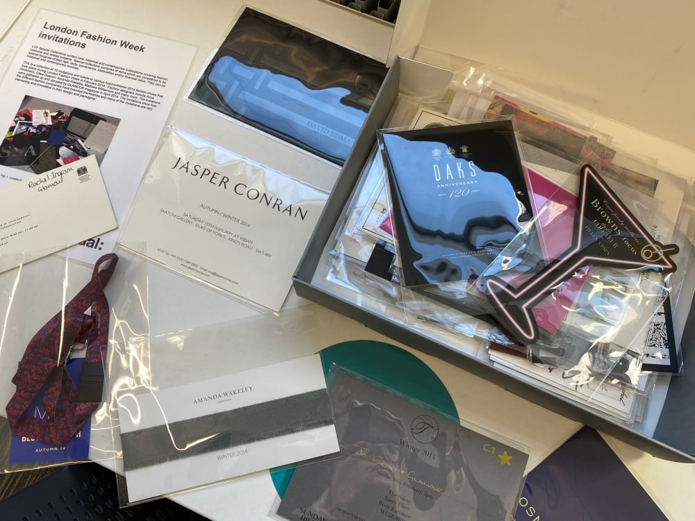 LFW invitations. Image by Amanda Hawkins. 