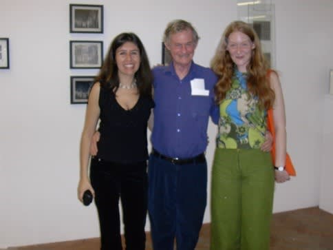 Vanessa and a friend with Nicholas Ardizonne at the Camberwell MA Degree Show 2004