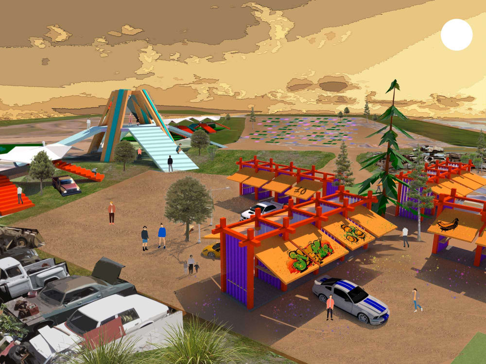 CAD render of racing track