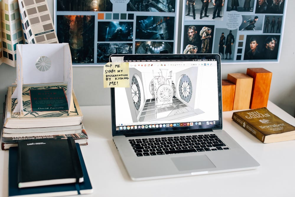 laptop with image on the screen