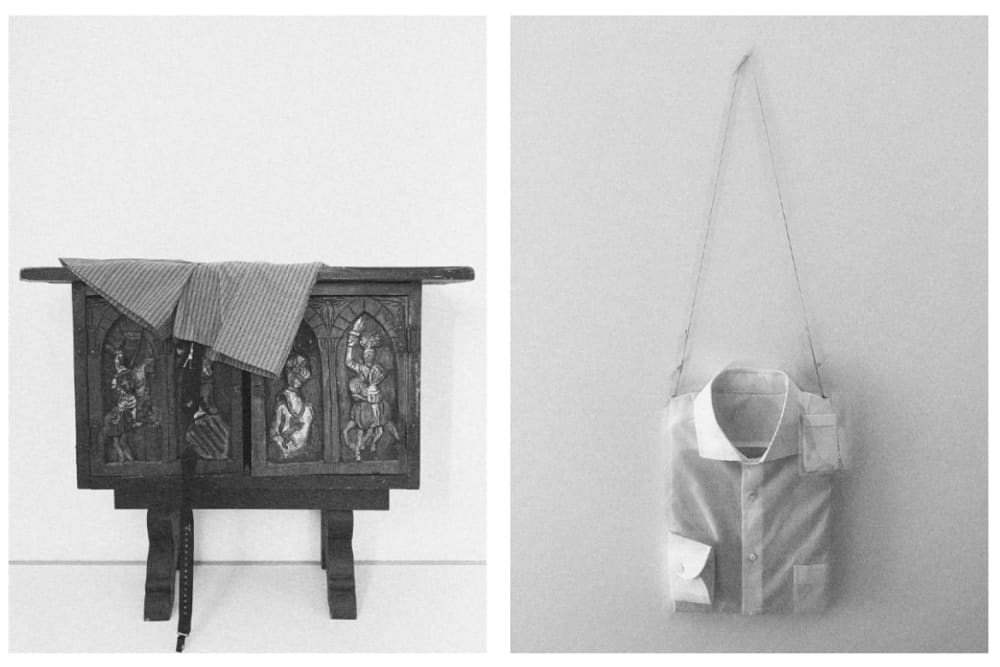 shirt hanging on wall