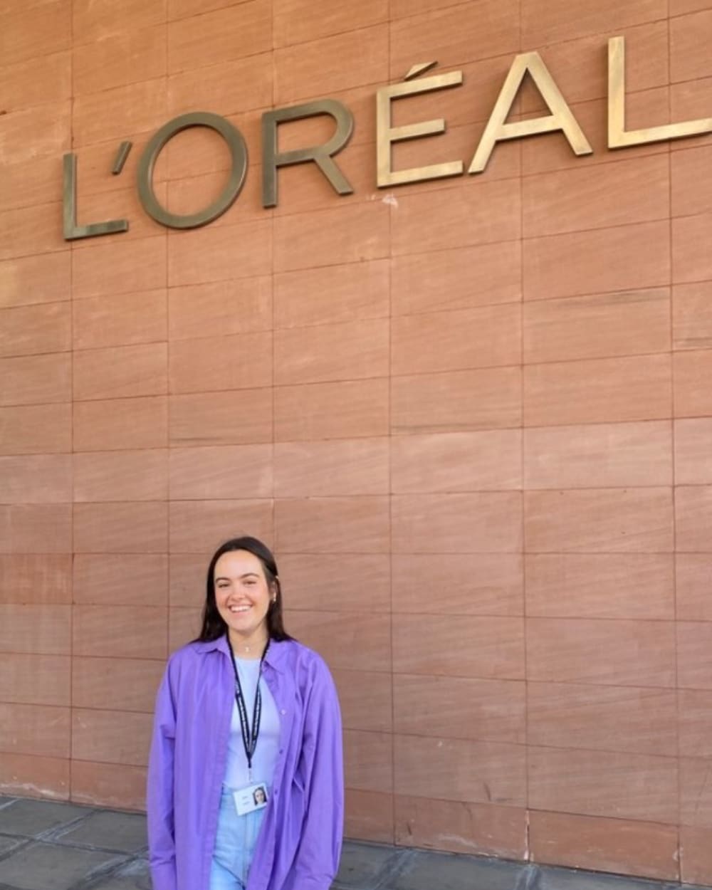 Sofia Nuzzo standing outside L'oreal