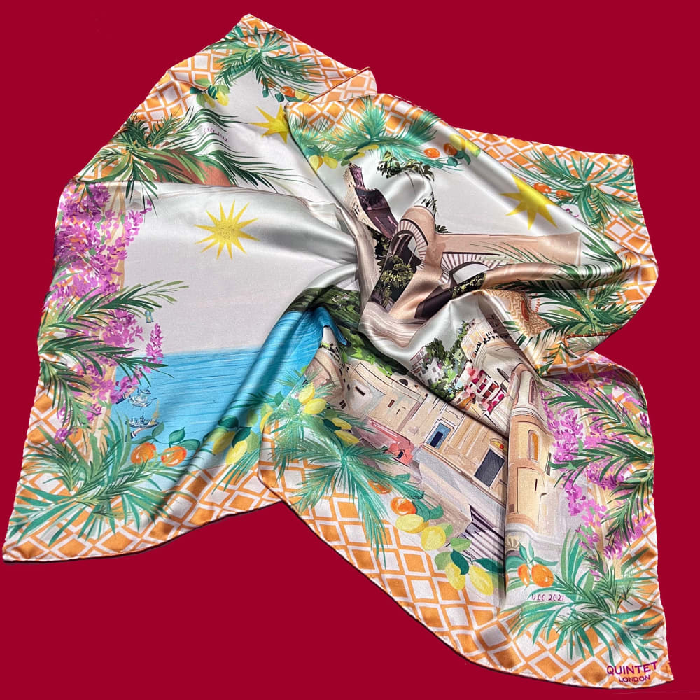 Quintet London silk scarf