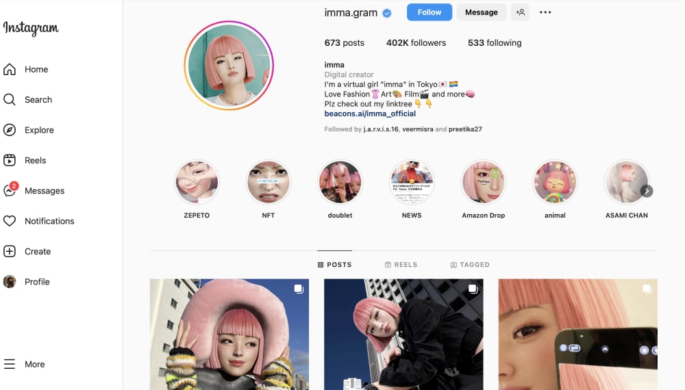 imma.gram Instagram page