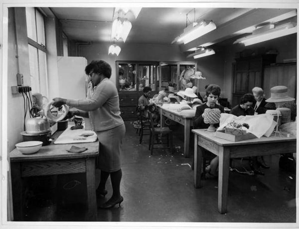 People using sewing machines