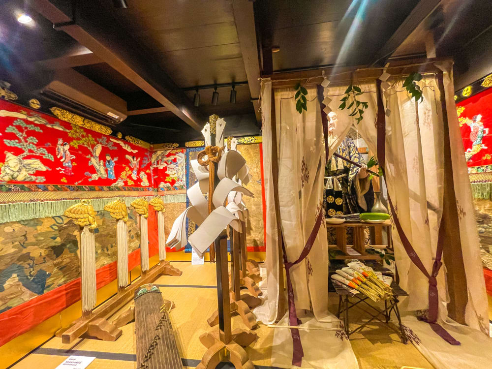 a display of Japanese antiques