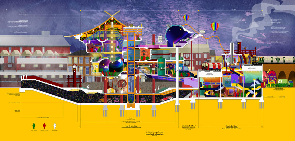 Plan section of proposed building