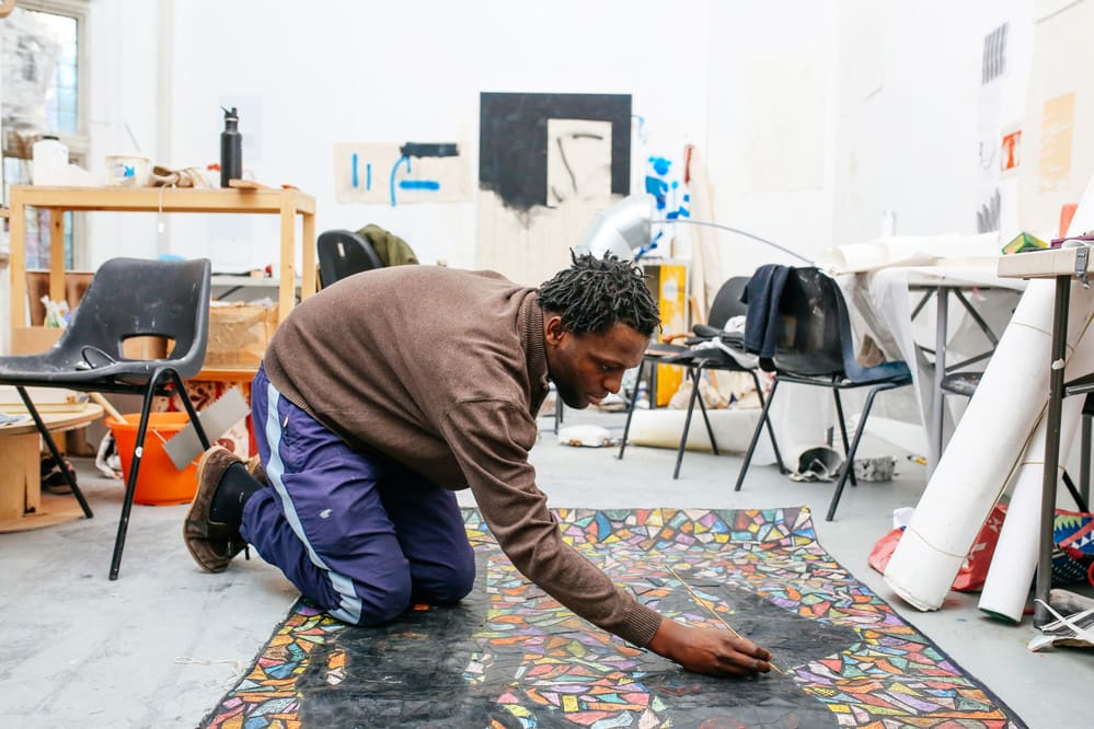 Man painting.