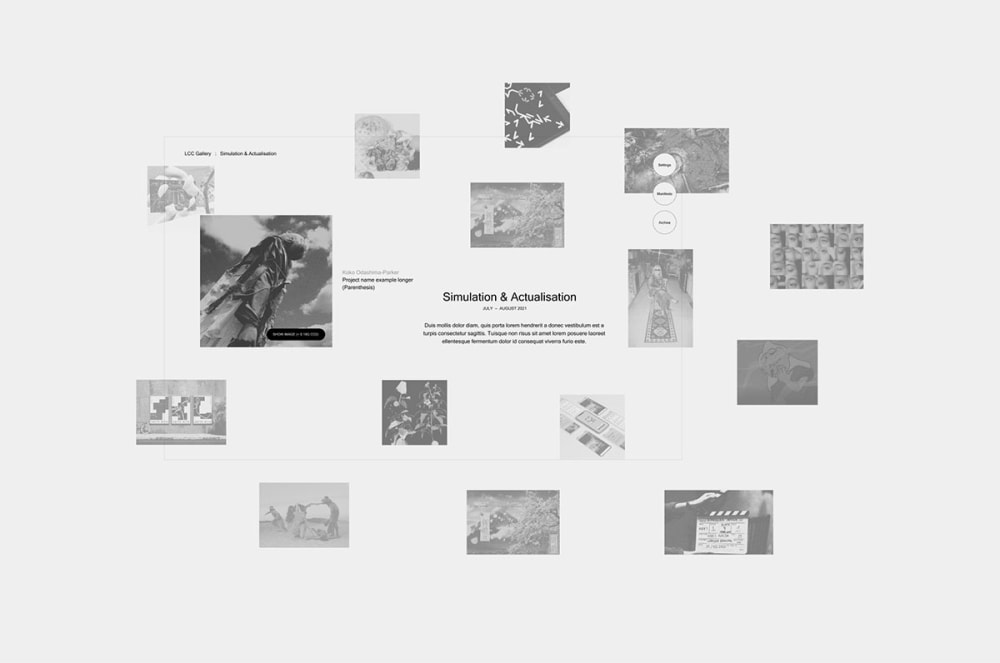 Concept wireframes for showcased work.