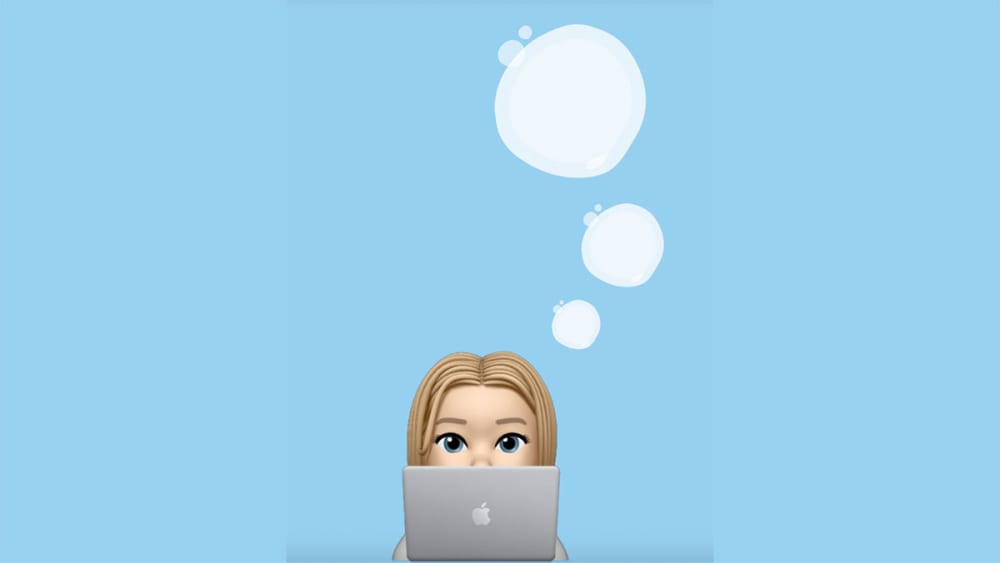 Graphic of an emoji person thinking.