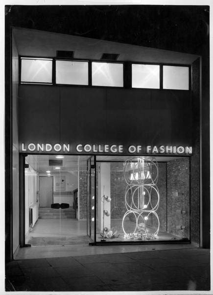 London College of Fashion, Oxford Circus: main entrance, John Princes Street, 1963. Artist, London County Council.