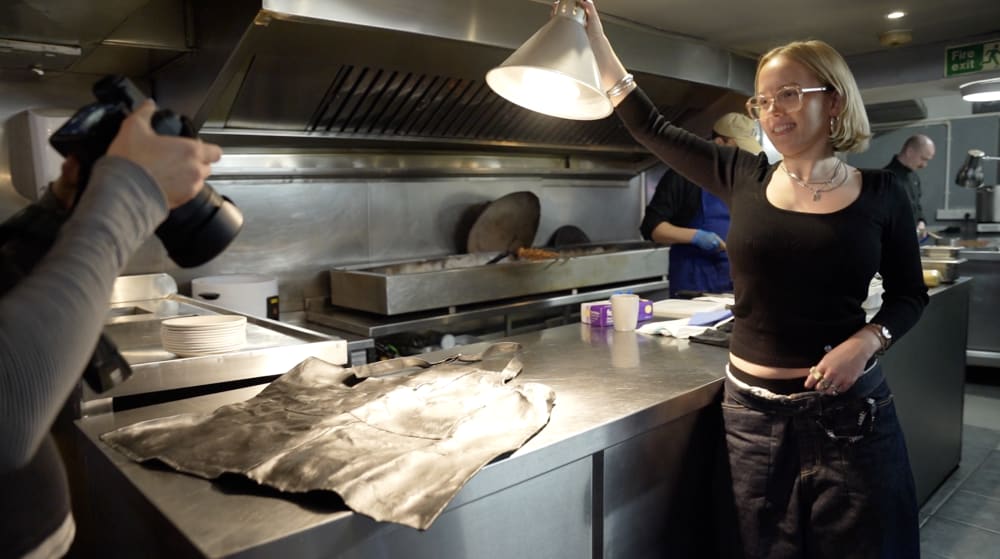 Shot of Ella in Mangal 2 Kitchen behind the scenes of a photoshoot