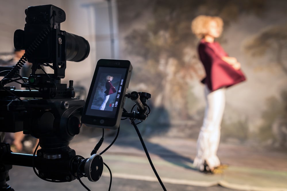 Students on shoot at LCF BA19 exhibition