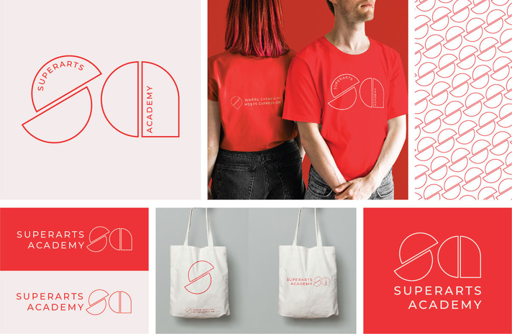 Mock-up graphics demonstrating the use of the visual identity in a range of different contexts.