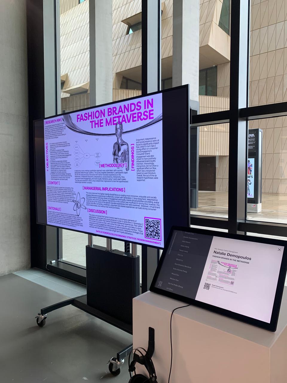 Picture of a screen with an introduction to the shows on it