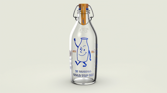 Gif of a revolving milk bottle.