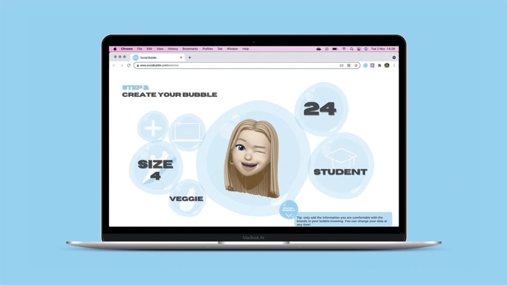 Graphic of an open laptop screen.