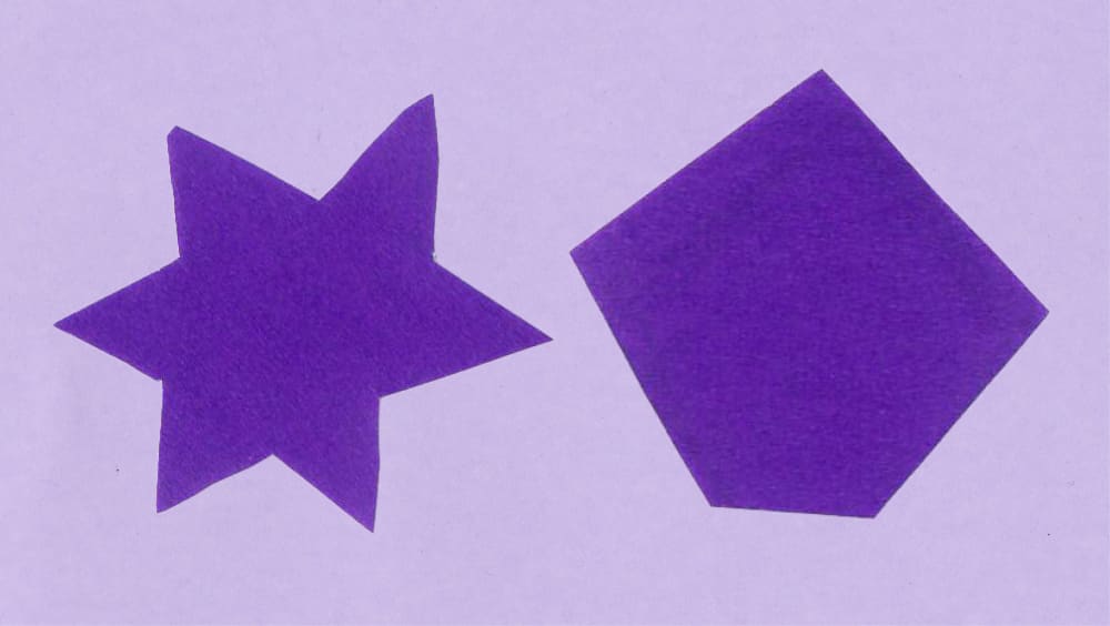 Dark purple shapes on a light purple background. There are two shapes here, of equal size. They look like they are having a conversation with each other or keeping each other company.