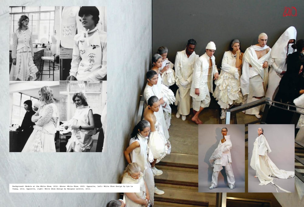 Page spread from book with composite fashion images