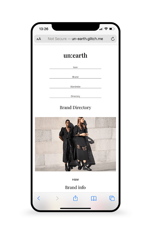 mockup of app on phone
