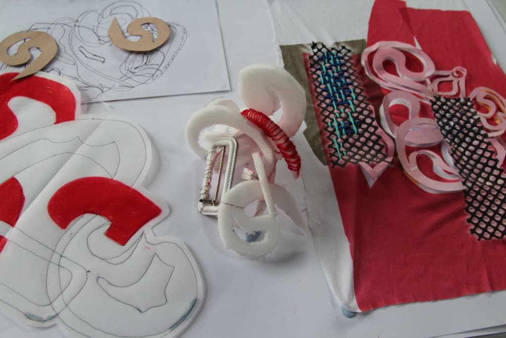 an image of various cut patterns on a desk