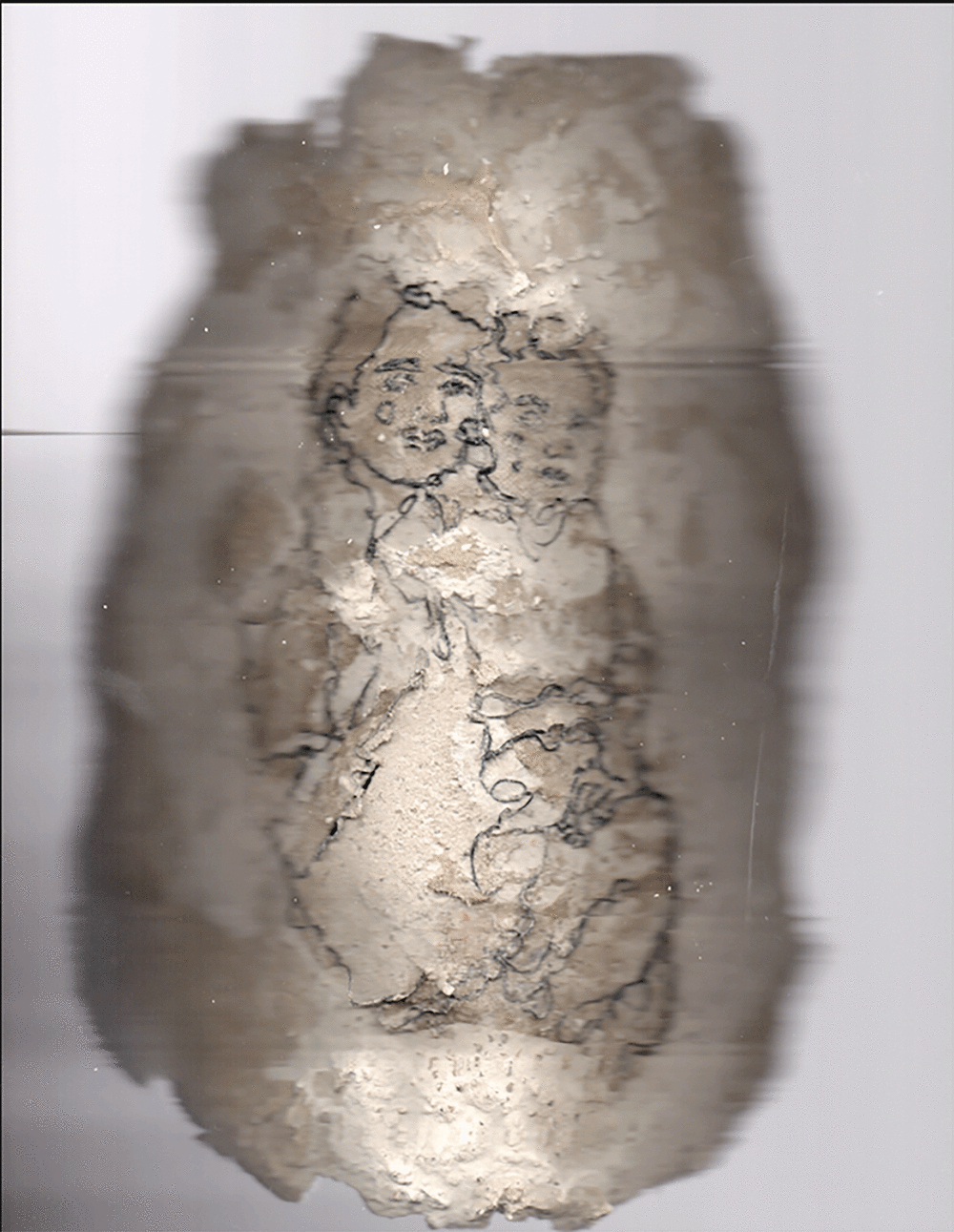 Photocopy of 3D model and embroidery print 