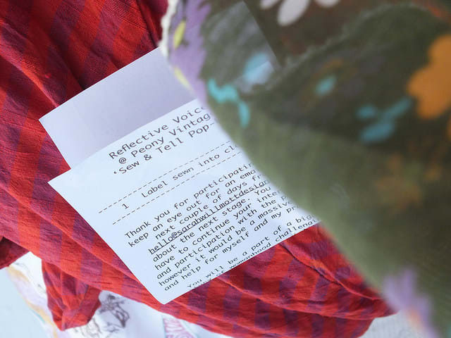 A piece of paper explaining the ethos of the pop up shop.