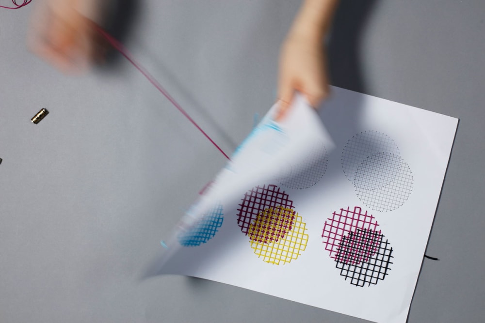 hand moving paper