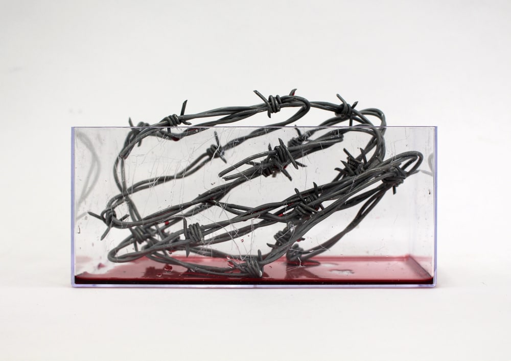 barbed wire art piece