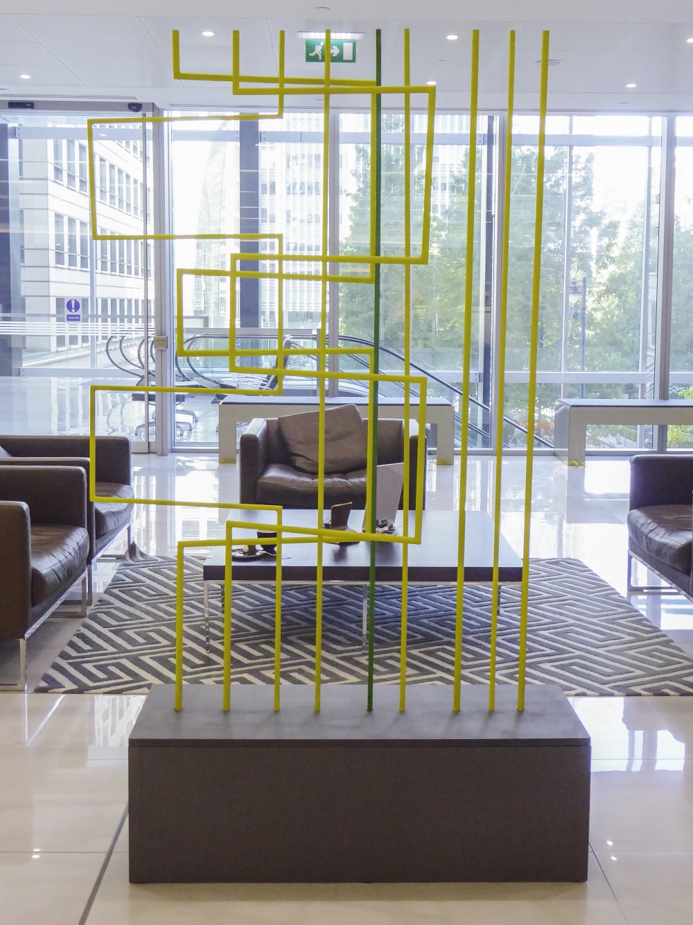 Photo of sculpture installation in an office