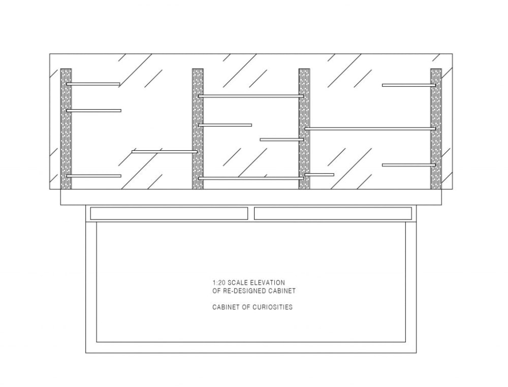 an elevation plan for a cabinet