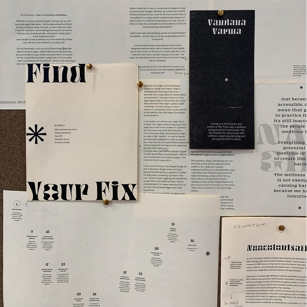 A collage of test prints 