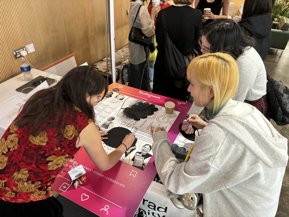 students posing for a photo at an event