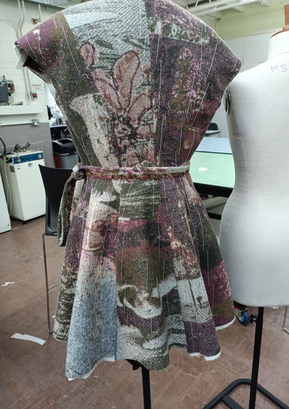 Fabrics draped on mannequin