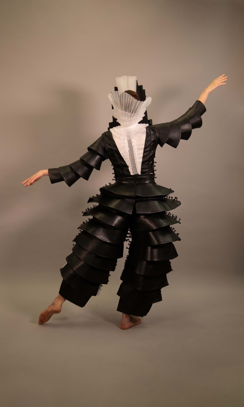 Model Eve Daniel showcasing the pupa stage of the costume