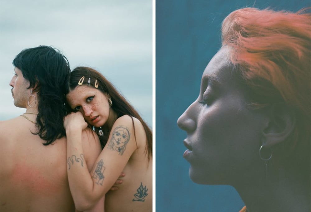 two photographs displaying two portraits