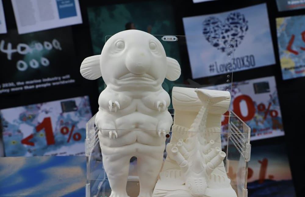 A clay model of a fictional sea monster.