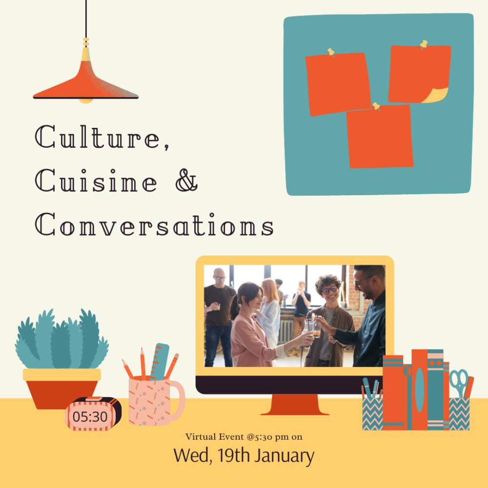 Poster for Culture, Cuisine and Conversations event