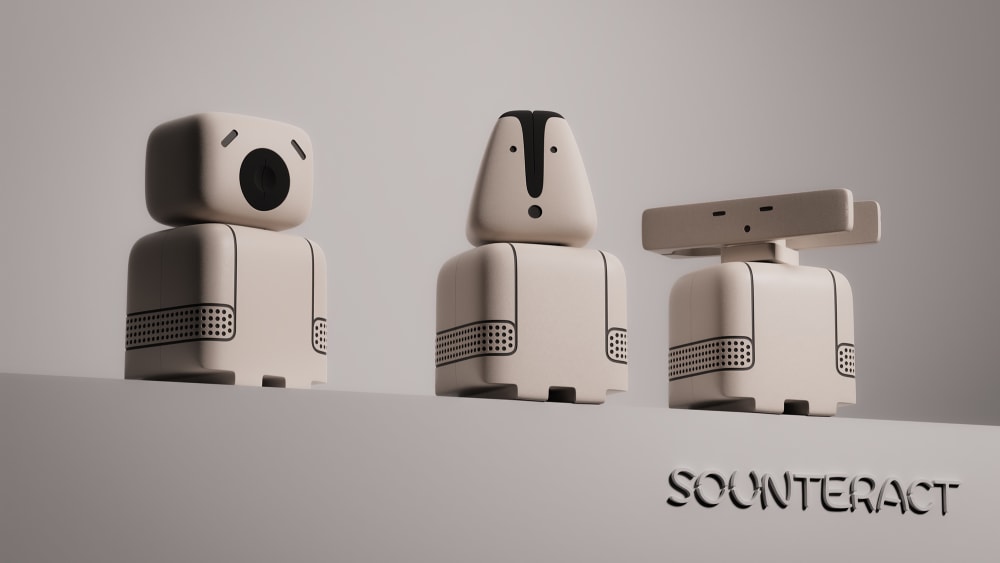 3 small robot characters by Wanpeng Xu and Yijuan Li