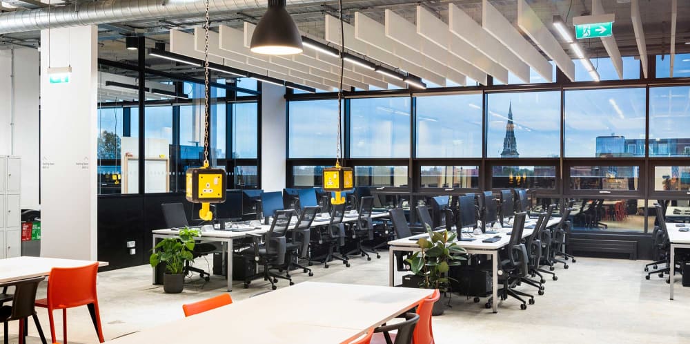 Desks and computer facilities at CCI